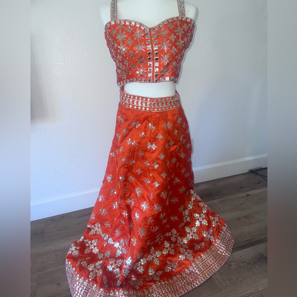 Henna outfit Orange skirt and top set